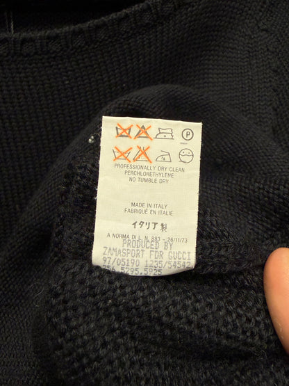 AW1997 Gucci Boat Neck Sweater with Silver Plating Detail