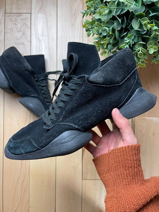 Rick Owens x Adidas Black Suede Tech Runners