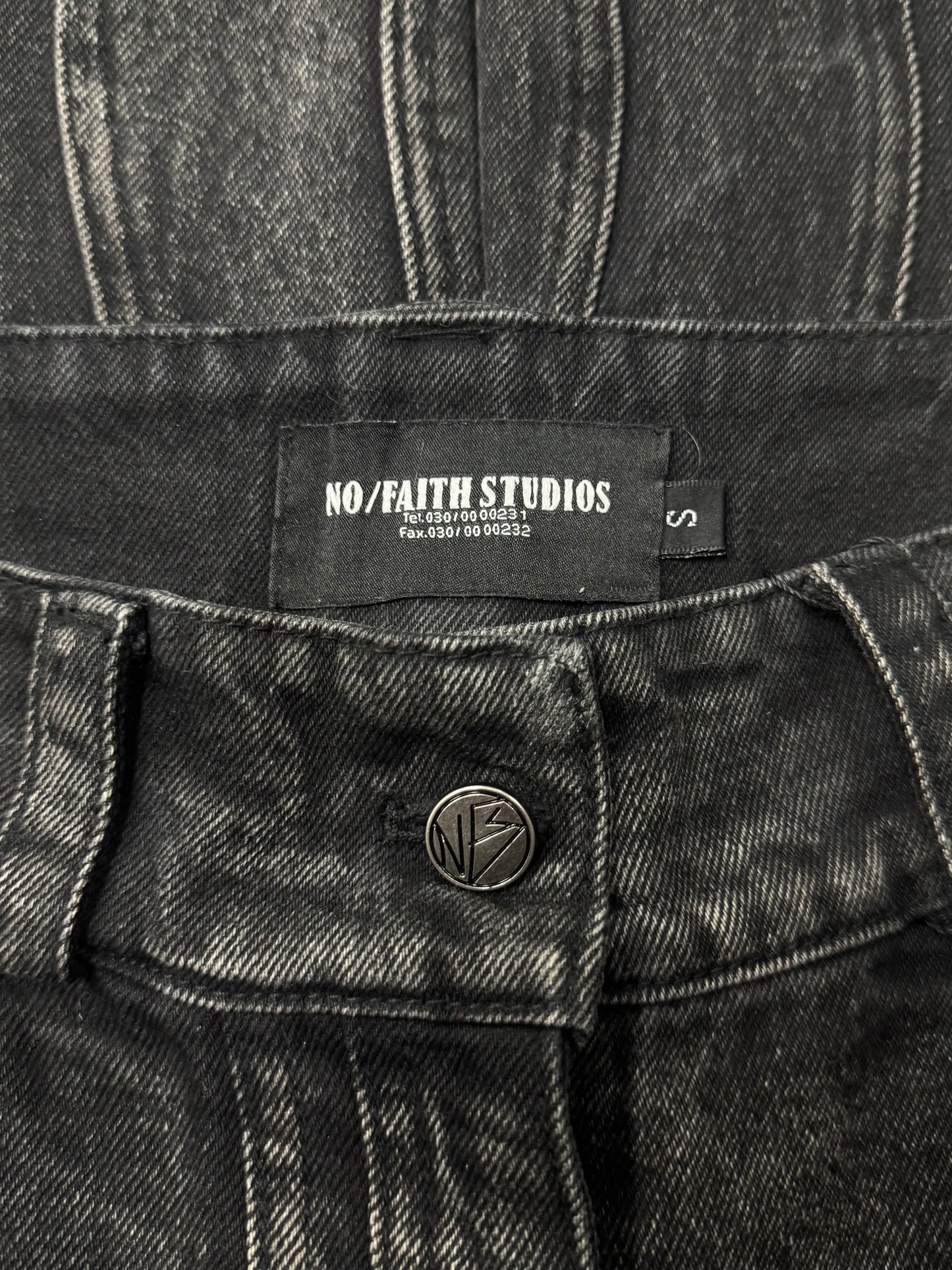 No Faith Studios Wide Leg Flared ‘Wave Denim’