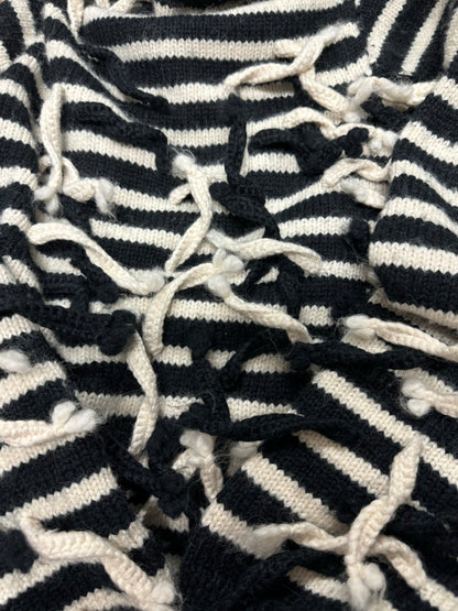 Loewe Alpaca Wool Heavyweight Fringe Striped Knit Sweater
