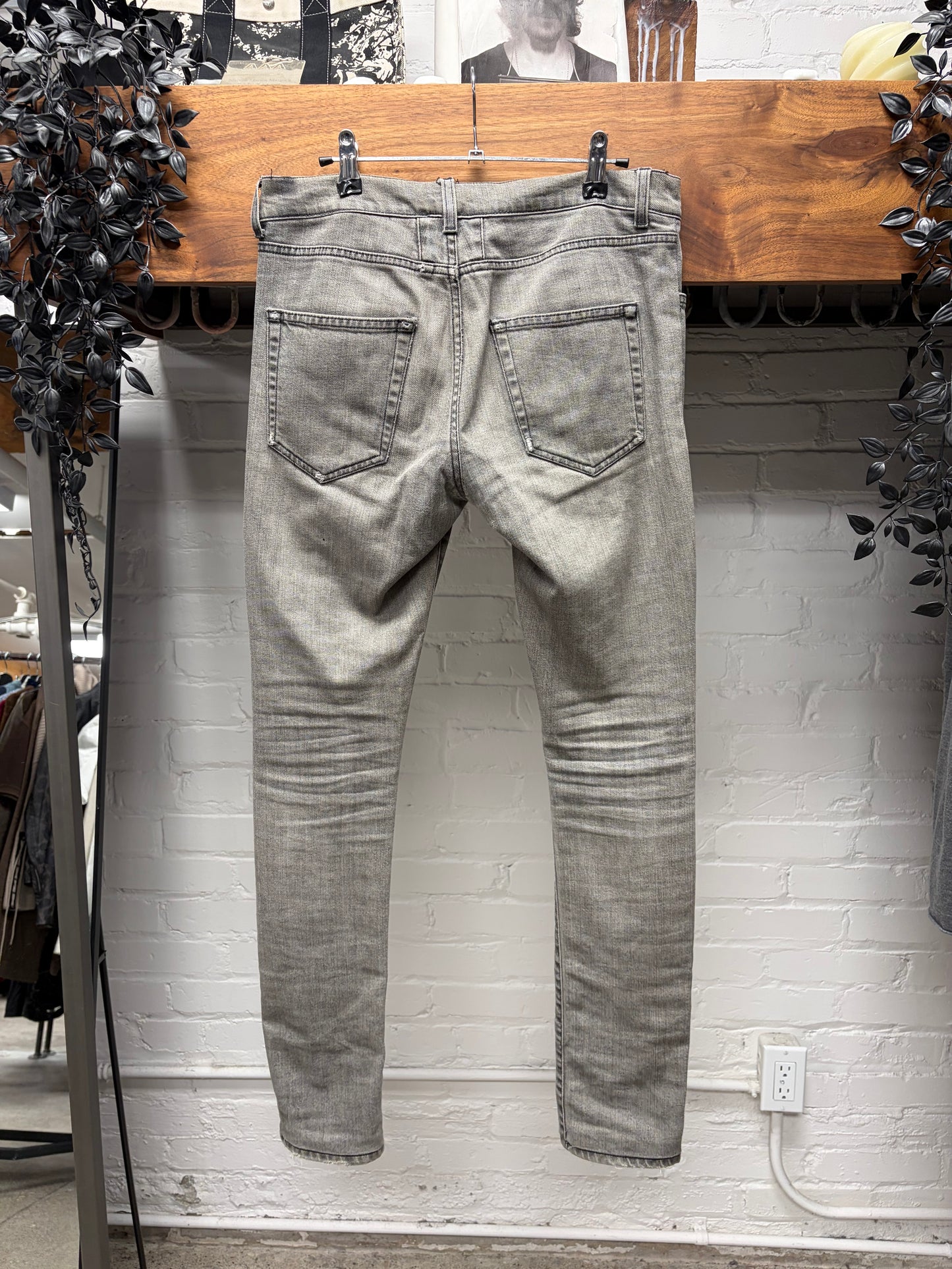 Saint Laurent ‘D02’ Unaltered Grey Skinny Jeans