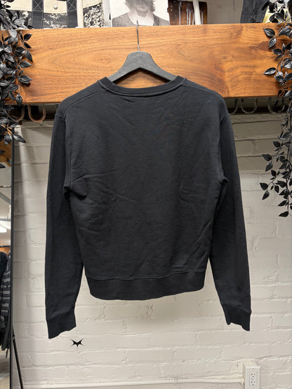 2018 Saint Laurent ‘Western Logo’ Black Crewneck Sweatshirt