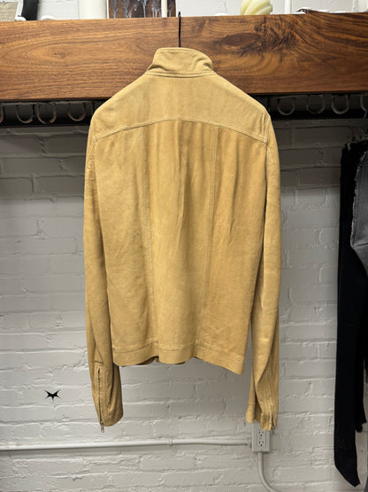 SS2015 Rick Owens ‘Faun’ Blistered Lambskin ‘Mollino’ Zip Bone Jacket