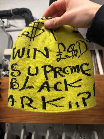 AW2020 Supreme ‘Black Ark’ Neon Green/Black Beanie