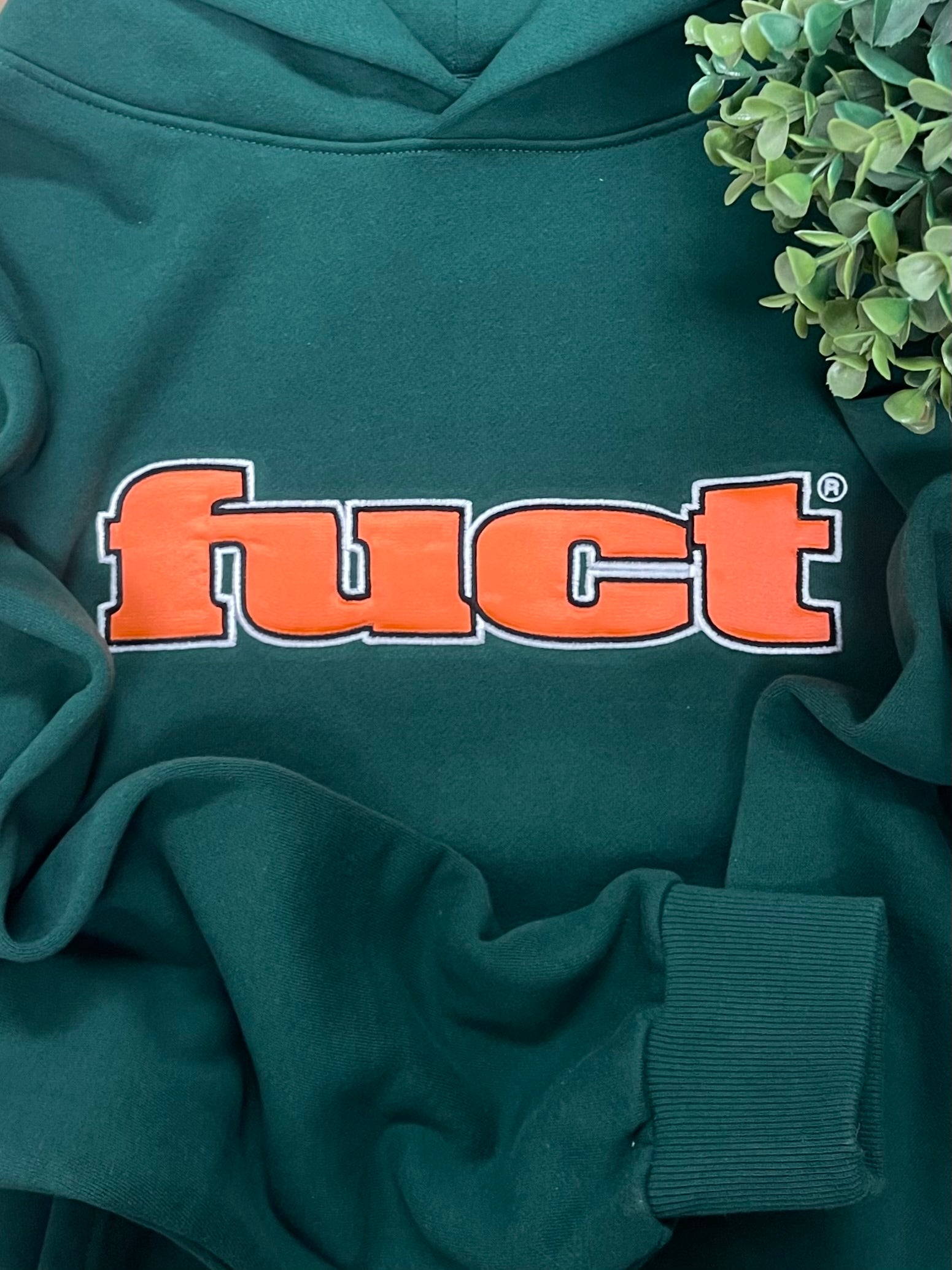 Army green FUCT hoodie shops large