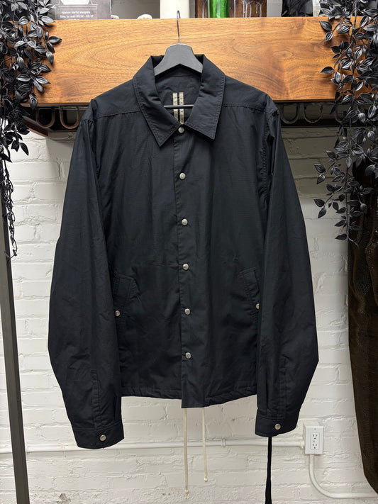 Rick Owens DRKSHDW Black Ripstop Button Snap ‘Coaches’ Jacket
