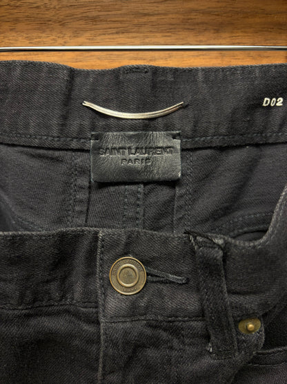 AW2014 Saint Laurent by Hedi Slimane ‘Crash’ Black Distressed Skinny Jeans
