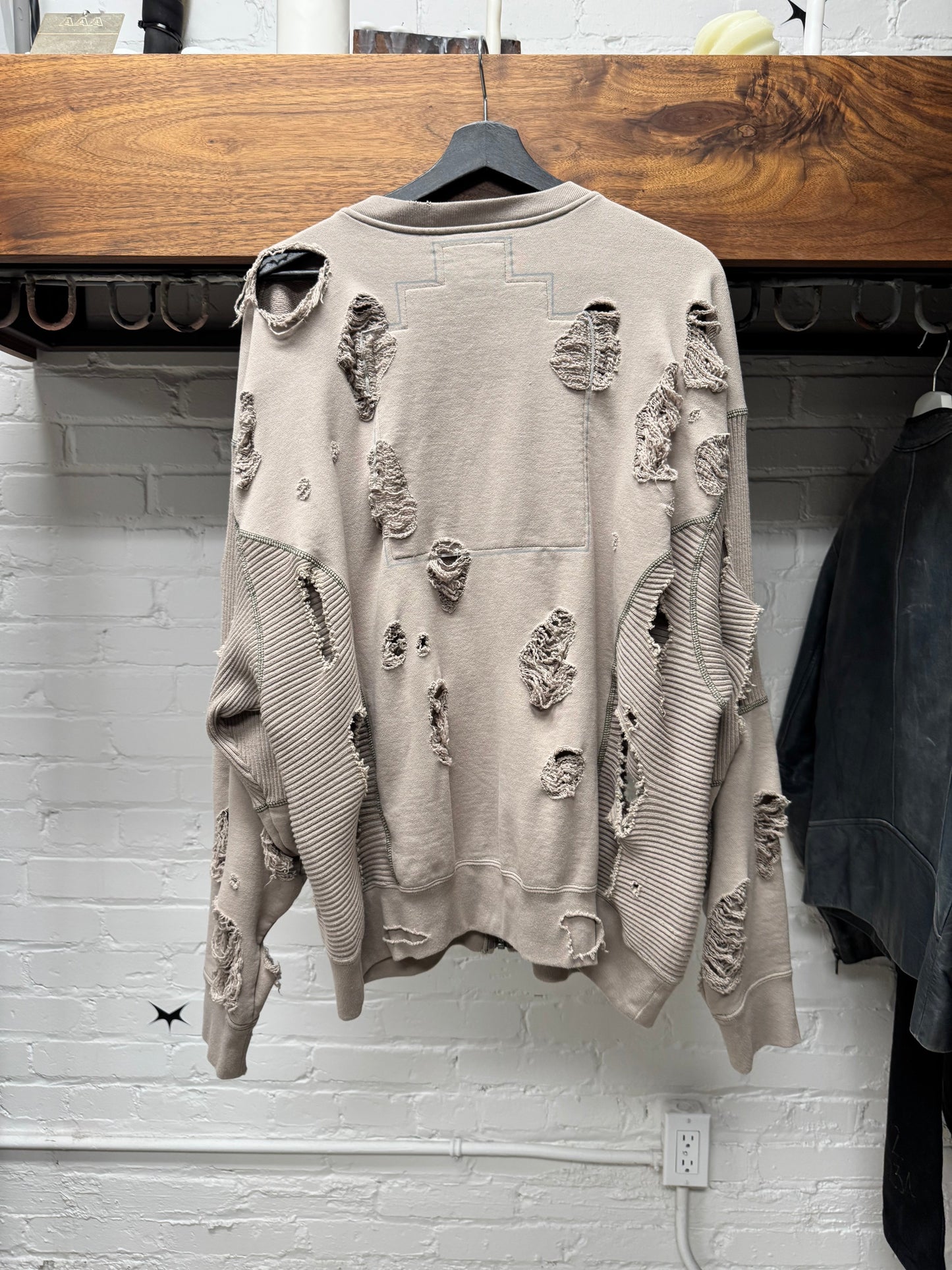 2023 Cav Empt ‘Plague’ Wide Rib Cut Up Sweatshirt