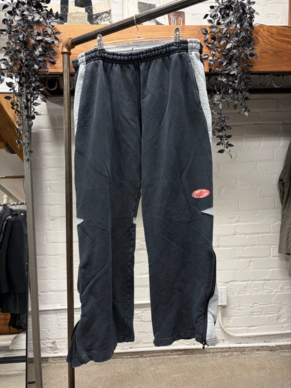 Greg Ross Striped Grey/Black Drawstring Sweatpants