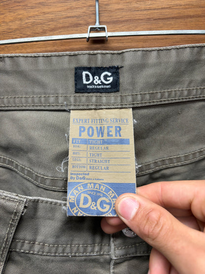 Vintage Dolce & Gabbana Bootcut Military Green Cargo Denim