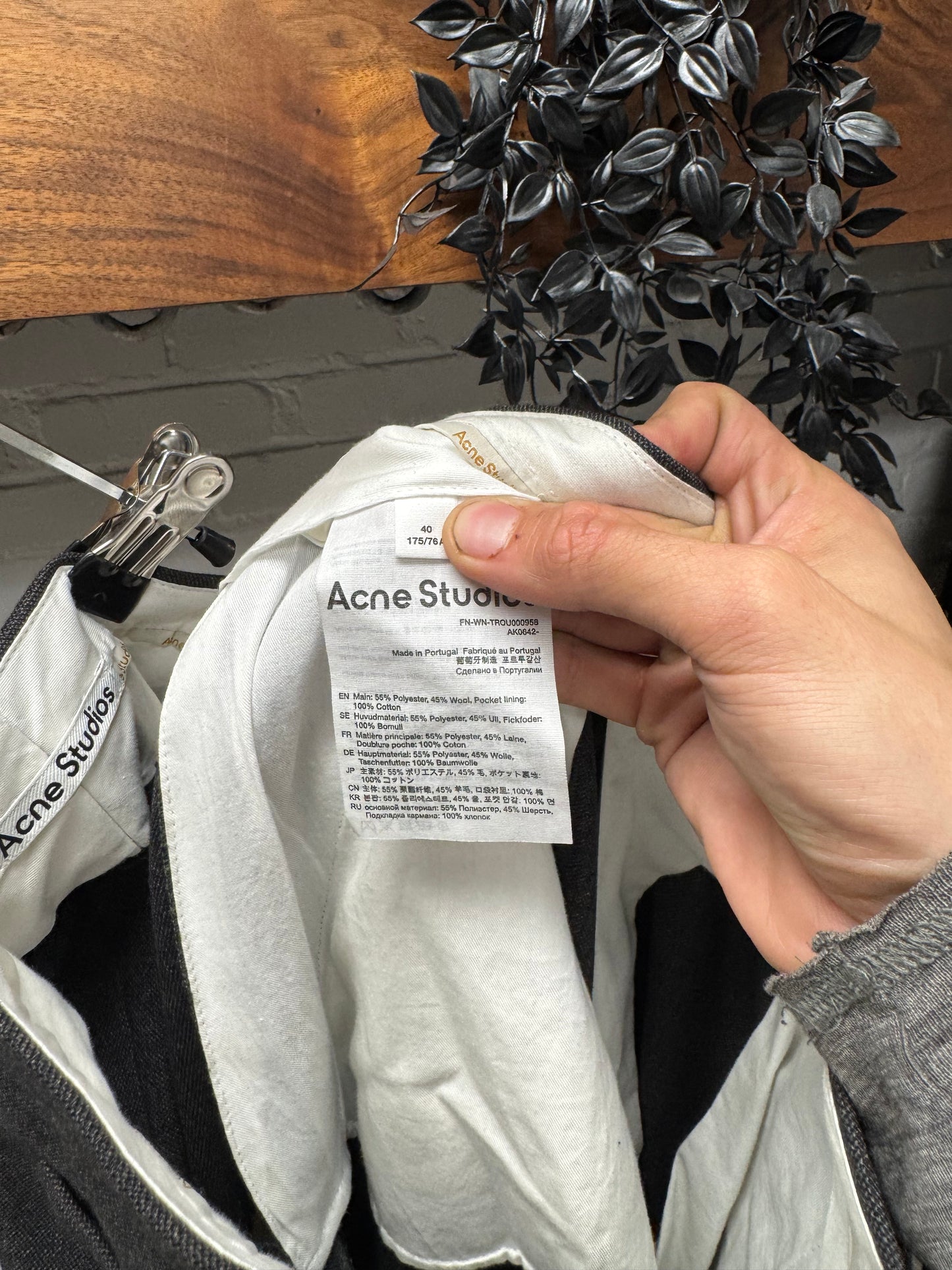 Acne Studios ‘Poffee’ Asymmetric Waistband Wide Leg Brown Trousers