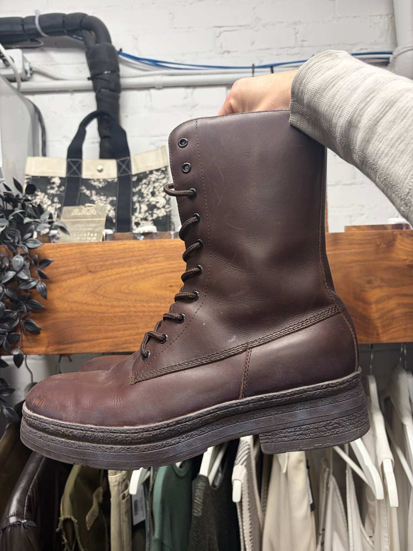 AW2012 Yohji Yamamoto Pour Homme Full Grain Horse Leather Combat Boots