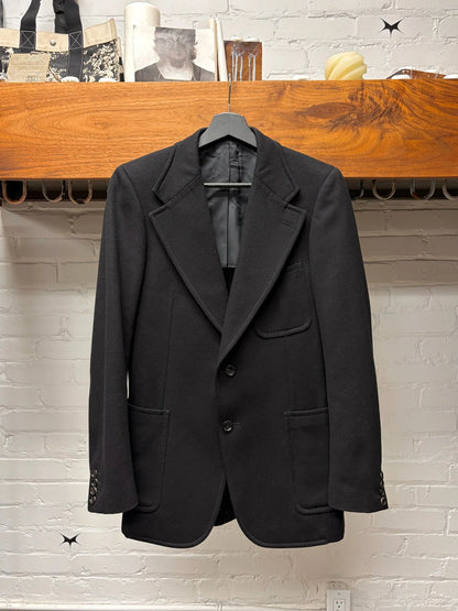 Vintage Gucci ‘Sharp Lapel’ Black Cotton Tailored Blazer
