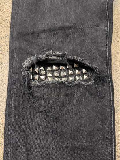 SS2016 Saint Laurent by Hedi Slimane Leather Studded ‘D02’ Denim