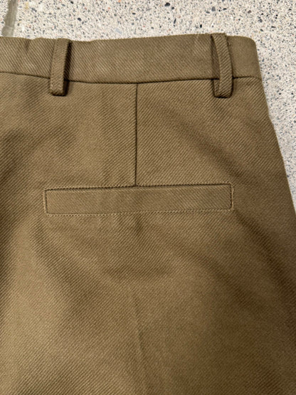 Rick Owens Mainline ‘Bela’ Heavy Wool ‘Bean’ Brown Wide Leg Pants