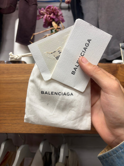 Balenciaga ‘Tour’ Double Wrapped Baby Pink/Silver Leather Bracelet