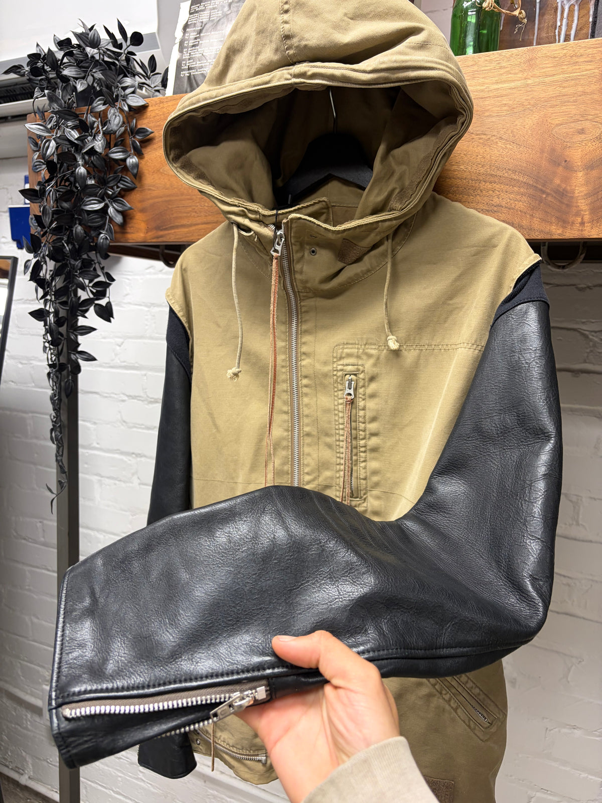AW2013 Undercover ‘Anatomicouture’ Hybrid Leather Sleeve Military Parka Jacket