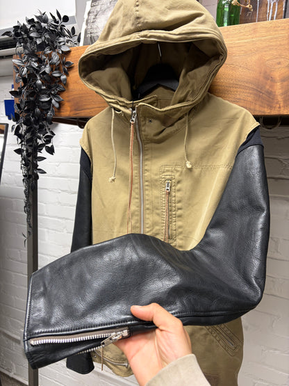 AW2013 Undercover ‘Anatomicouture’ Hybrid Leather Sleeve Military Parka Jacket