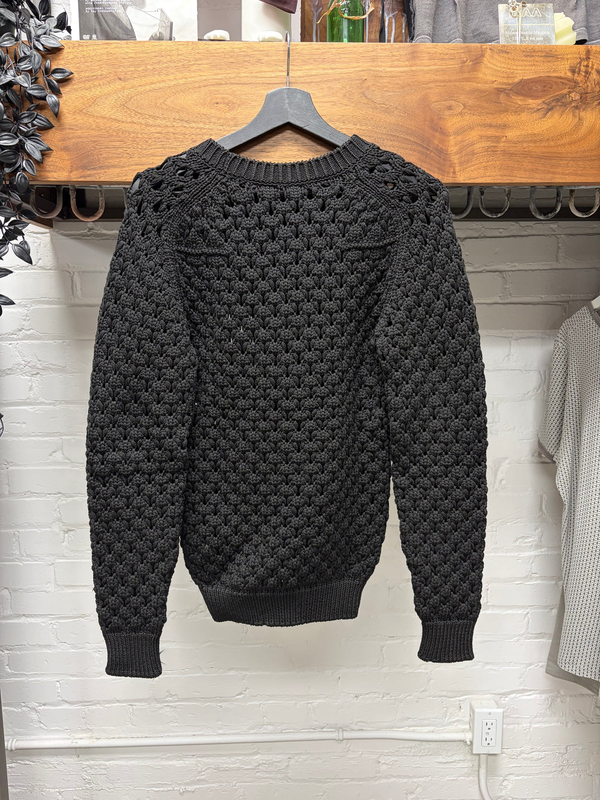 Dior Homme Black ‘Openwork’ Wool Knit Sweater