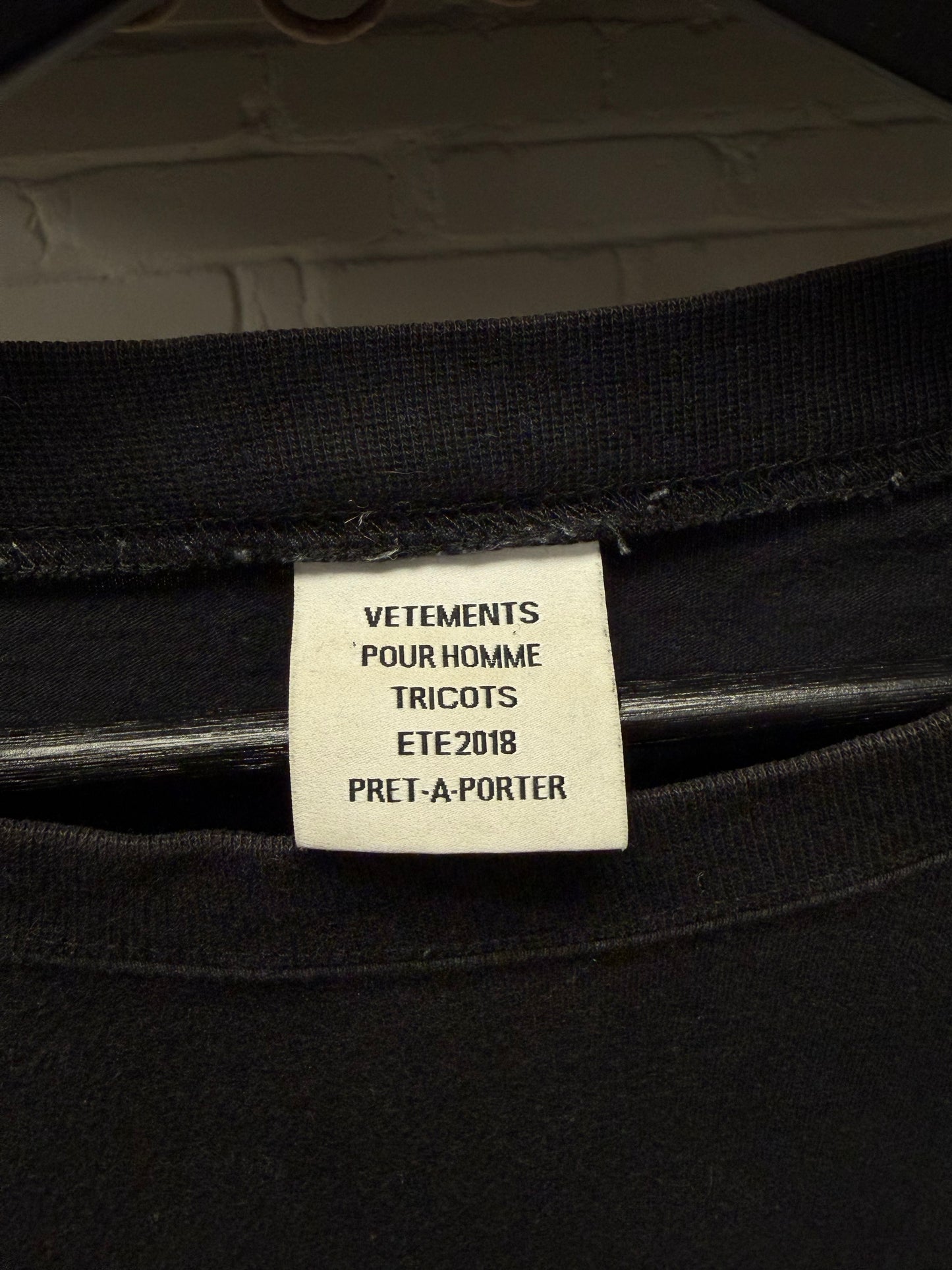 SS2019 Vetements ‘Staff’ Black Small Logo T-Shirt