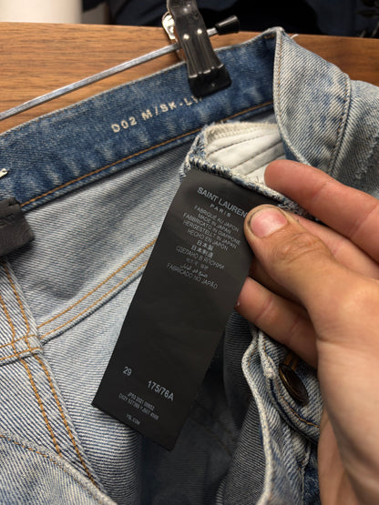 2021 Saint Laurent ‘D02’ Light Washed Blue ‘Classic Cut’ Skinny Jeans