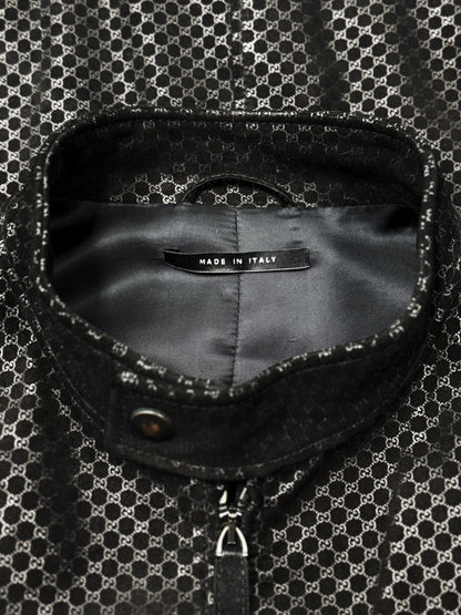 Gucci by Tom Ford ‘Metallic’ GG Monogram Leather Moto Jacket.