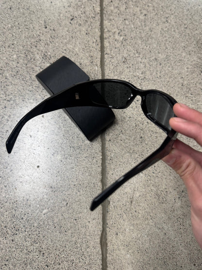 Prada ‘Symbole’ Geometric Black Wrap Sunglasses