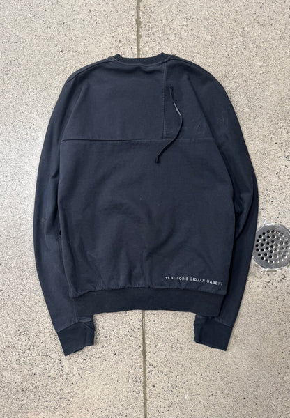 11 by Boris Bidjan Saberi ‘Thumbhole’ Black Sweatshirt
