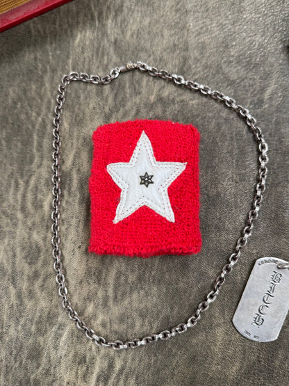 Chrome Hearts ‘Star’ Leather Patch 925 Silver Sweatband