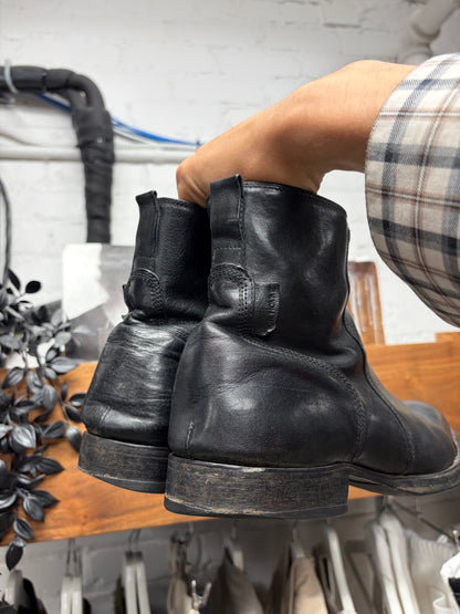AW2009 Dior Homme Black Calfskin Leather Side-Zip Ankle Boots