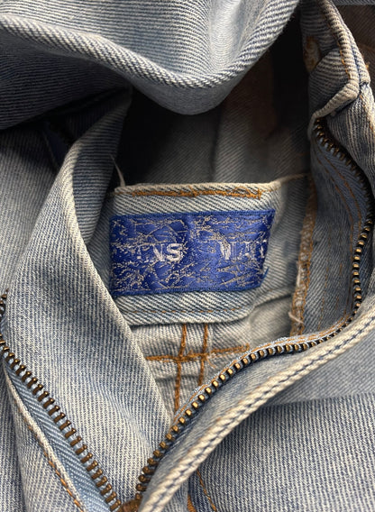 Kansai Yamamoto Embroidered Logo Wide Leg Light Wash Denim