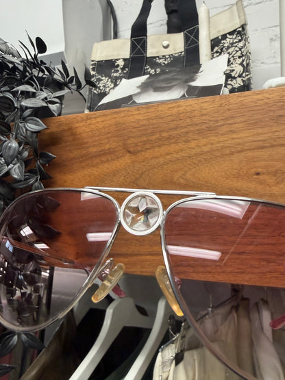Vintage Dior by John Galliano ‘Hippy 1’ Pink Tinted Star Aviator Sunglasses