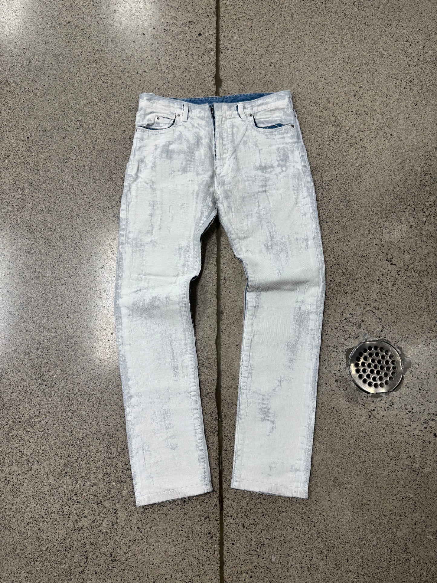 SS2016 Maison Margiela ‘Paint Coated’ White/Blue Denim