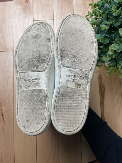 Saint Laurent White Court High Top Sneakers