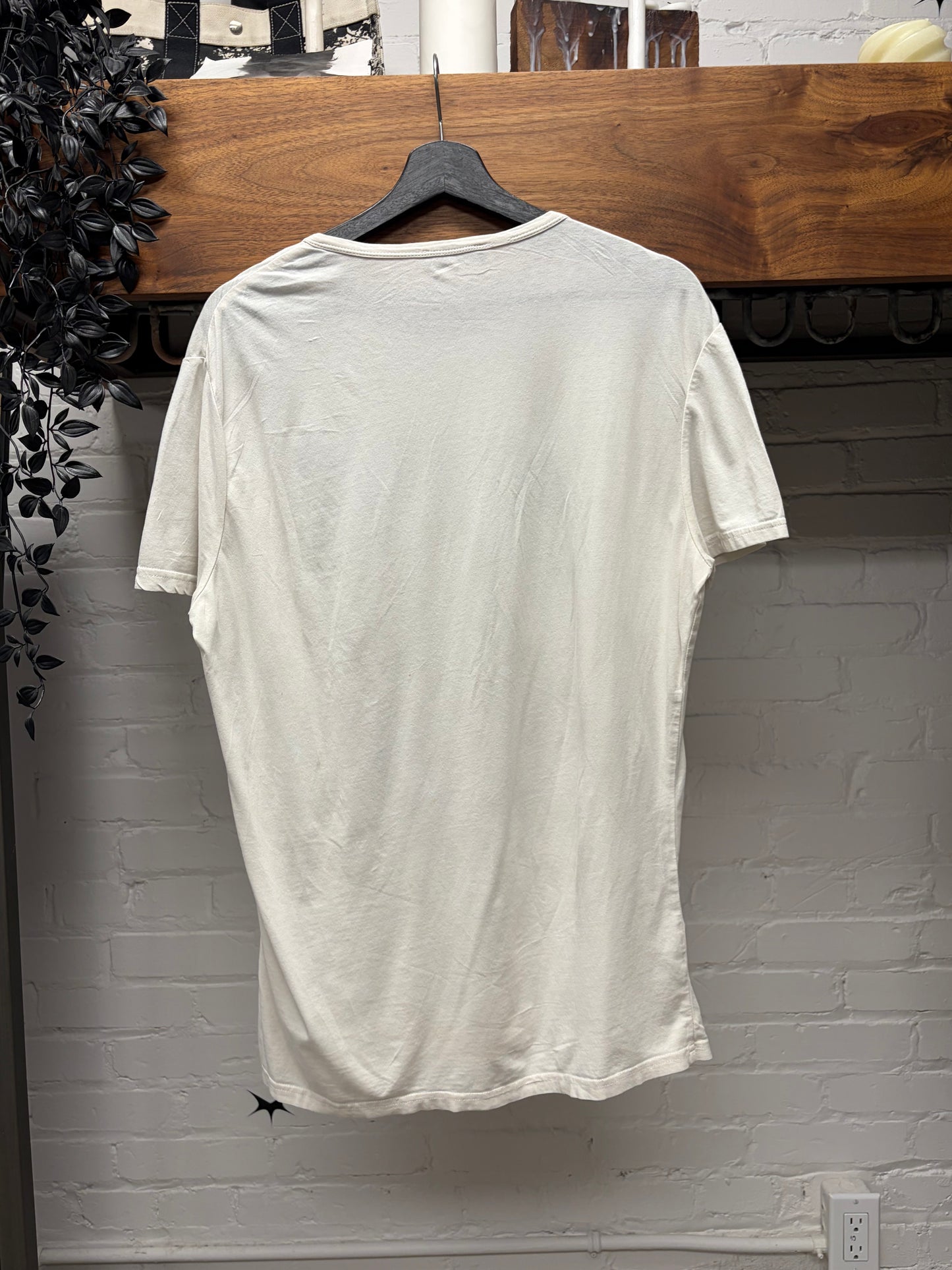 Vintage Dolce & Gabbana ‘Dollar Bills’ Distressed White Graphic T-Shirt