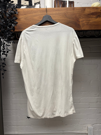 Vintage Dolce & Gabbana ‘Dollar Bills’ Distressed White Graphic T-Shirt