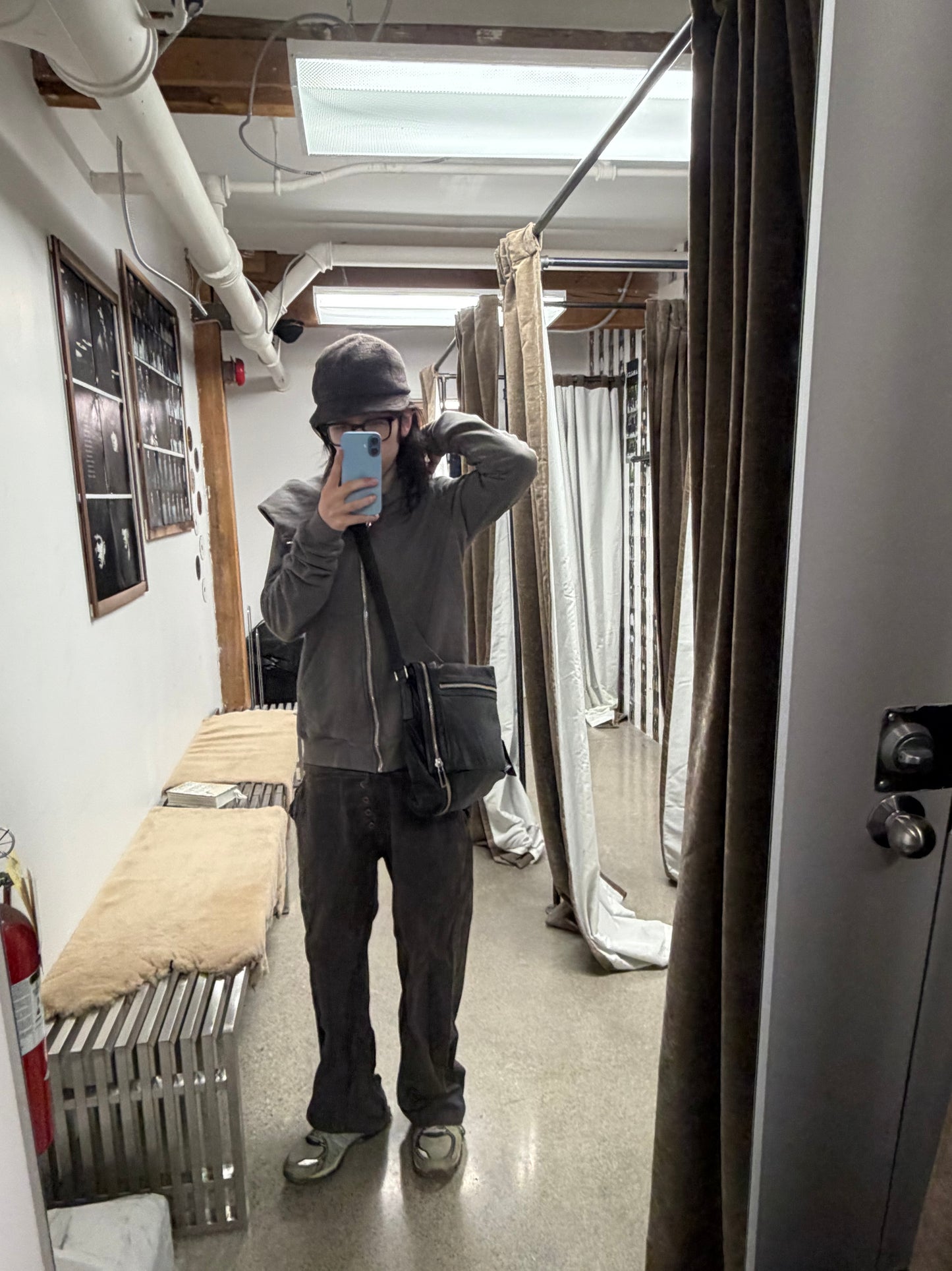 AW2005 Dior Homme by Hedi Slimane Black Lambskin Leather ‘Deville’ Side Bag