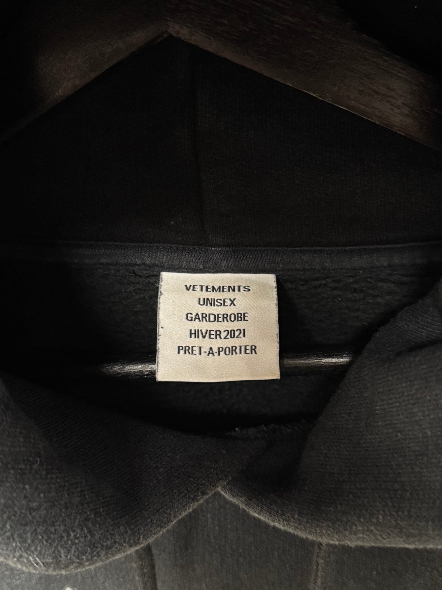 AW2020 Vetements ‘Motorhead’ Black Oversized Heavy Cotton Hoodie
