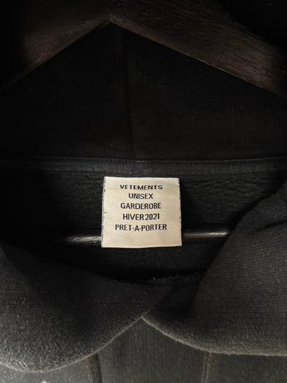 AW2020 Vetements ‘Motorhead’ Black Oversized Heavy Cotton Hoodie