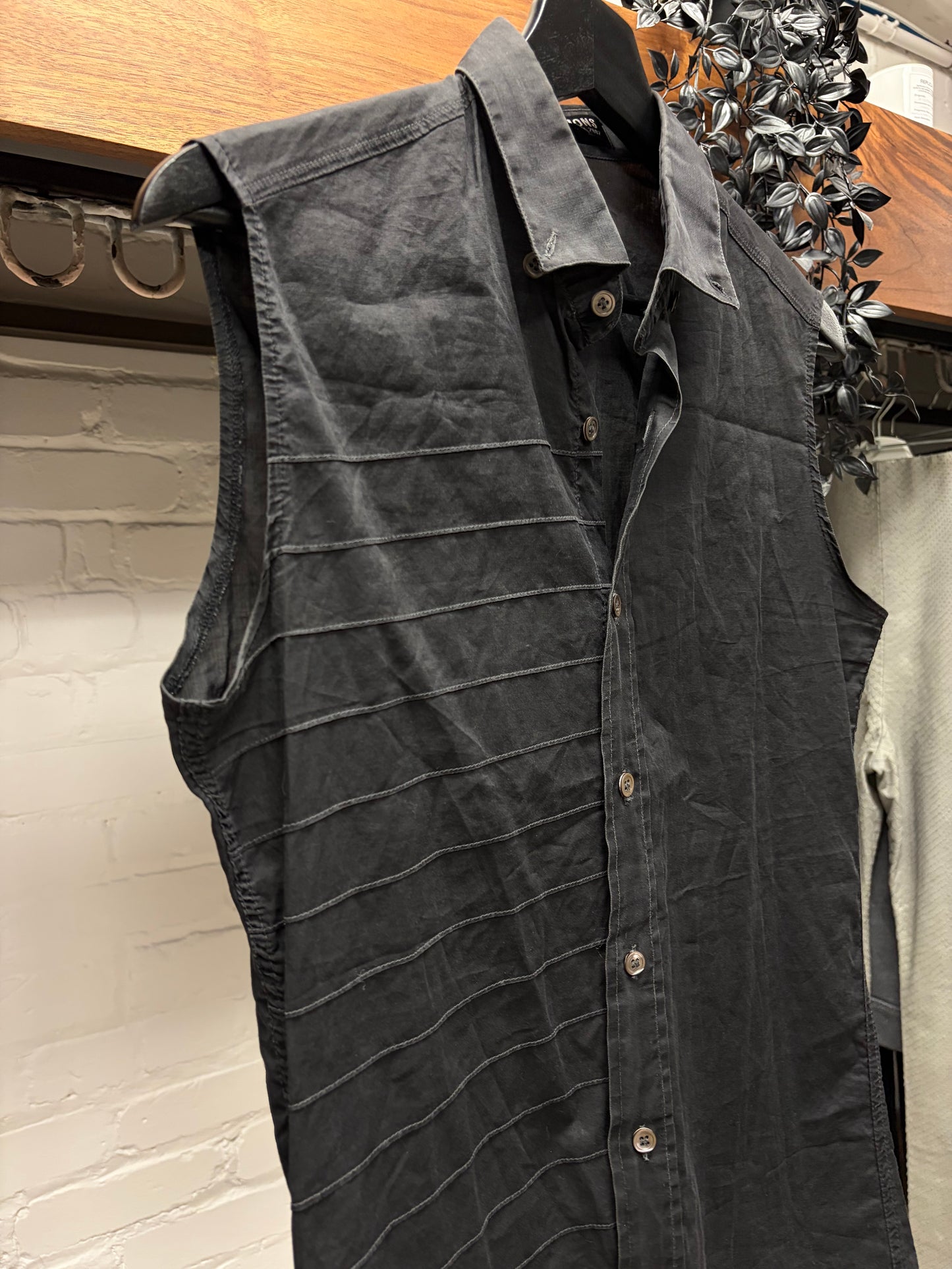 SS2002 Raf Simons ‘Woe Unto Those Who Spit on the Fear Generation’ Cutoff Button Up Shirt