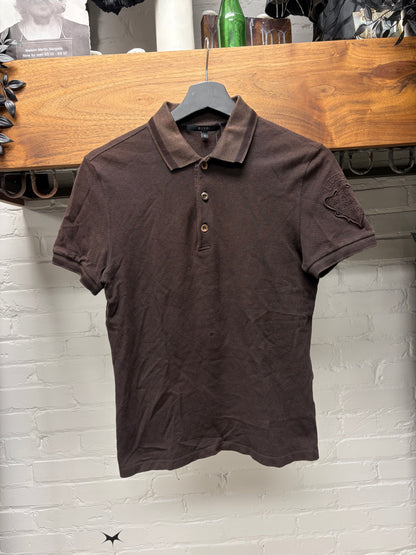 Gucci by Frida Giannini ‘Crest Logo’ Dark Brown Cotton Polo