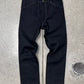 Lemaire Contrast Stitch Straight Leg Black Denim
