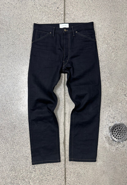 Lemaire Contrast Stitch Straight Leg Black Denim