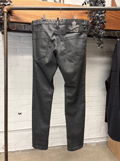 Dsquared2 Waxed Black Skinny Denim