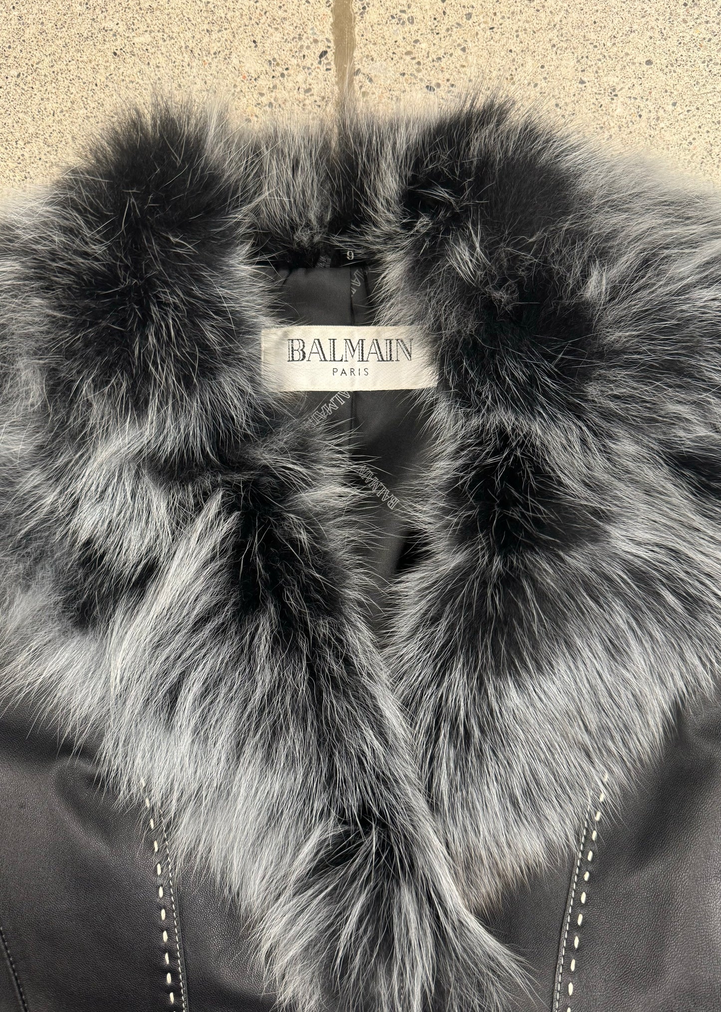 Balmain Genuine Fox Fur Lambskin Leather Jacket