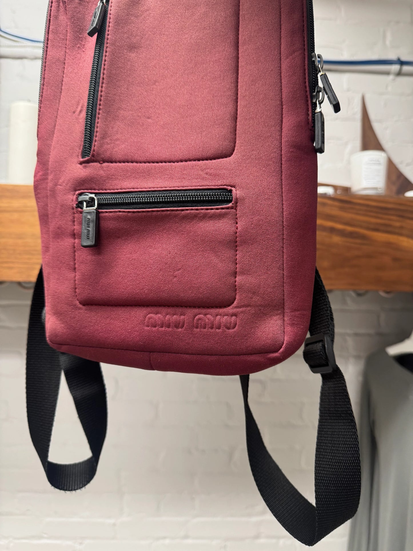 Vintage Miu Miu Miniature ‘Shell’ Sun Faded Red Backpack