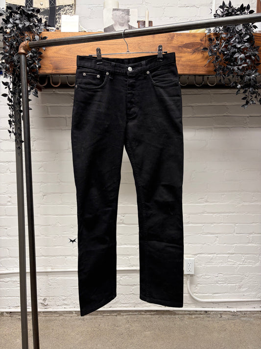 Vintage Helmut Lang ‘Classic Denim’ Waxed Black Bootcut Jeans