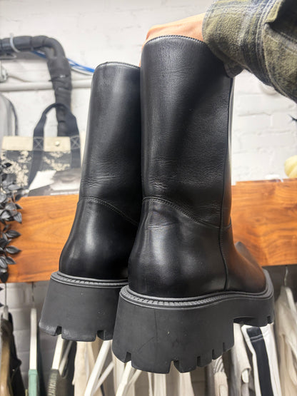 Balenciaga ‘Rhino’ Pointed Toe Black Leather Combat Boots