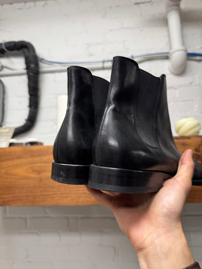 Saint Laurent Black Calfskin Leather ‘Wyatt’ Ankle Boot