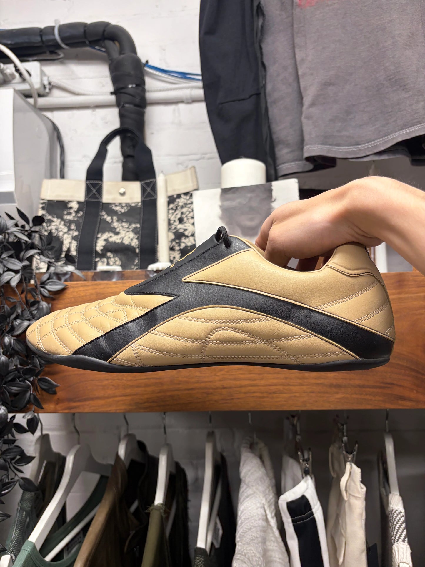 Balenciaga ‘Zen’ Taupe/Black Soccer Low Top Sneakers
